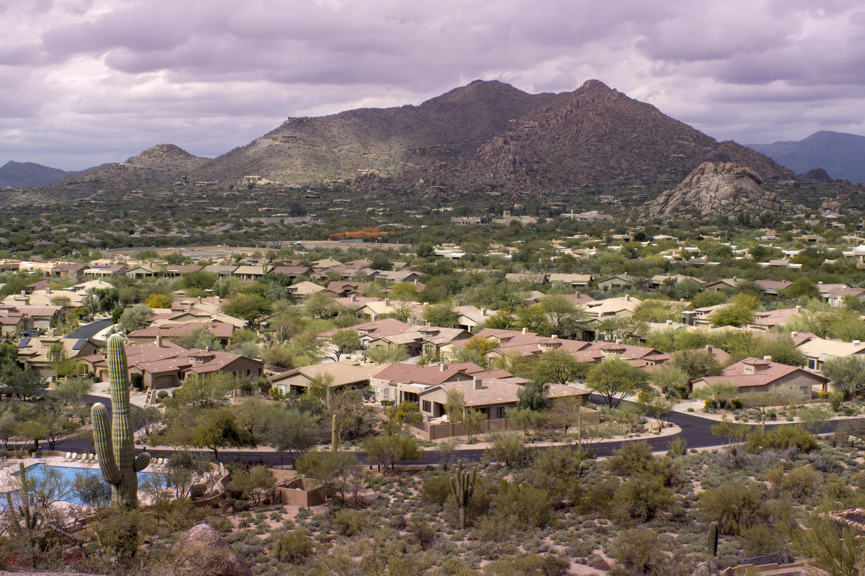 USDA home loans in Arizona - Rural home with desert landscape